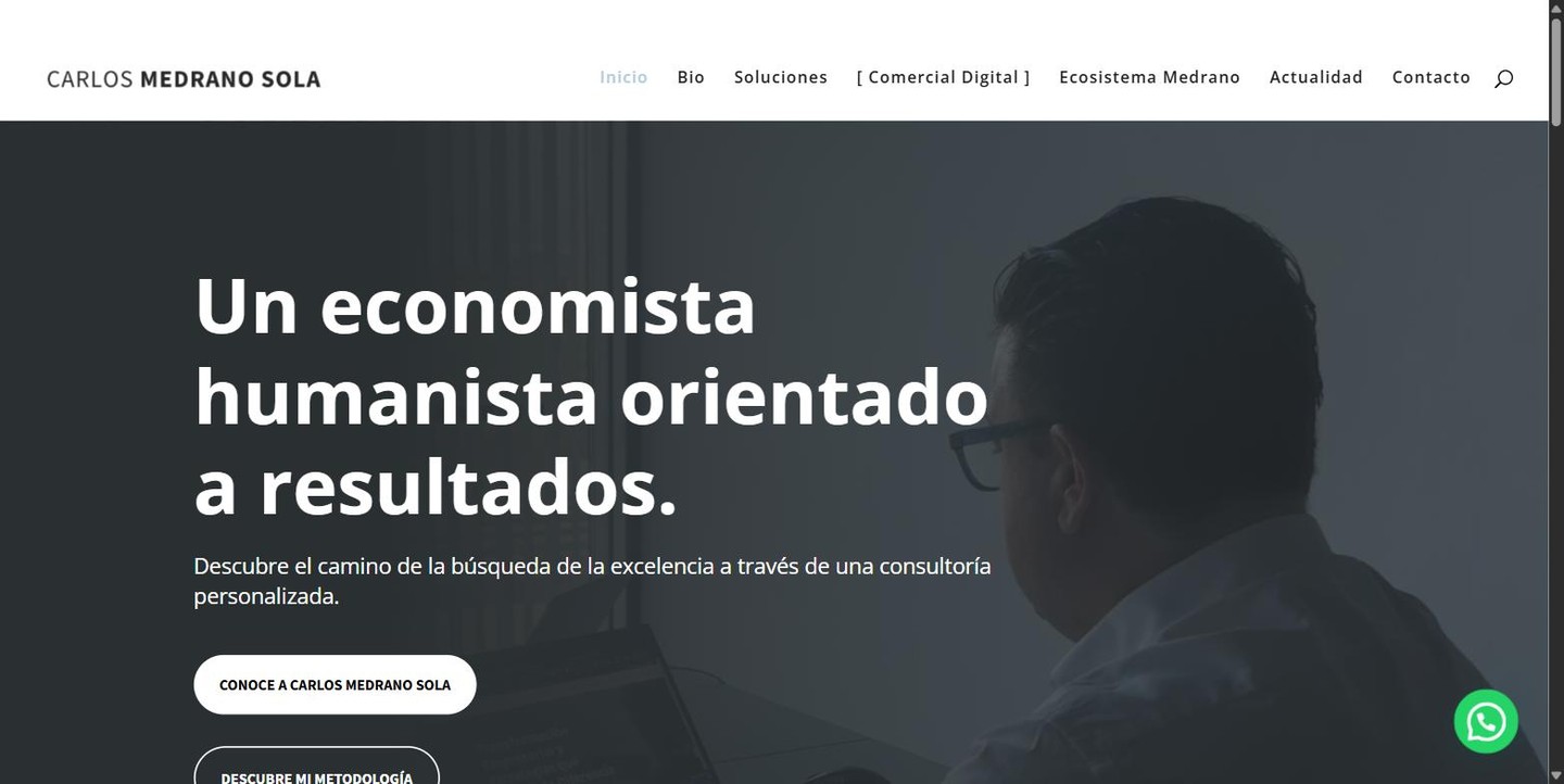 Portada de la web de Carlos Medrano Sola en escritorio
