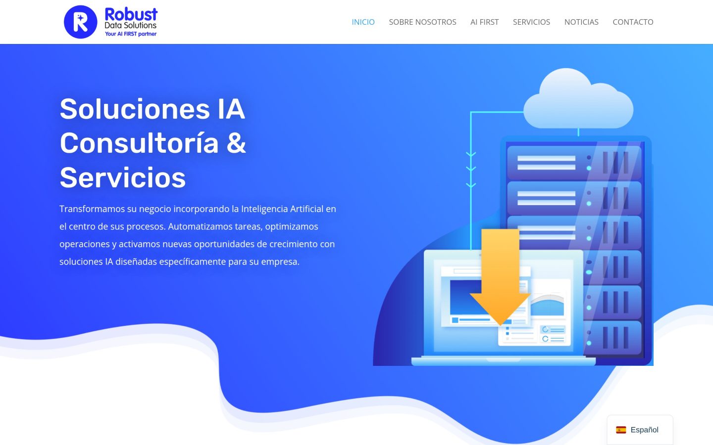 Portada de la web de Robust Data Solutions en escritorio