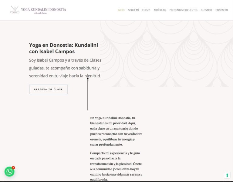 Captura de la web de Yoga Kundalini Donostia