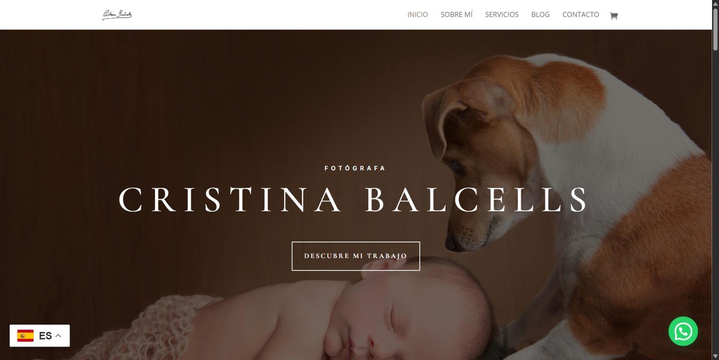 Portada de la web de Cristina Balcells en escritorio