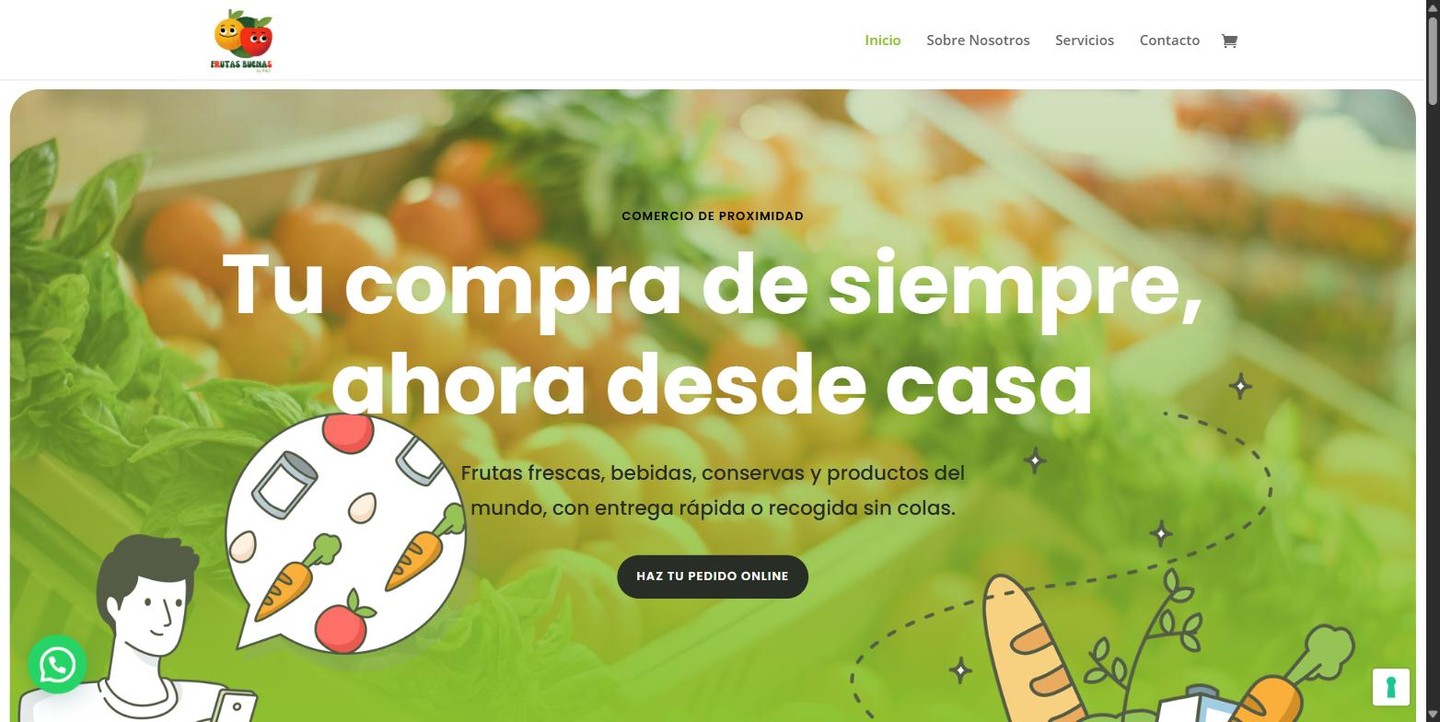 Portada de la web de Frutas Buenas en escritorio