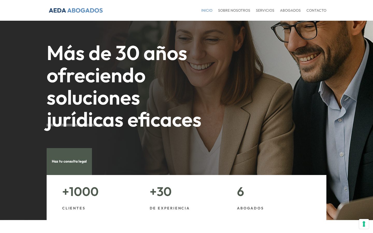 Portada de la web de AEDA Abogados