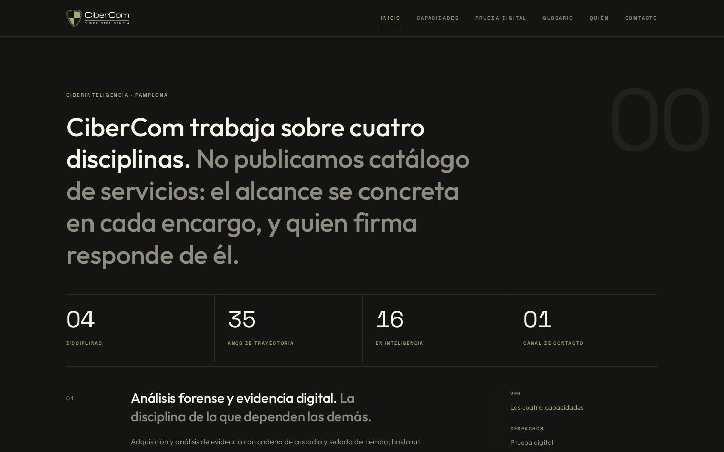Portada de la web de CiberCom