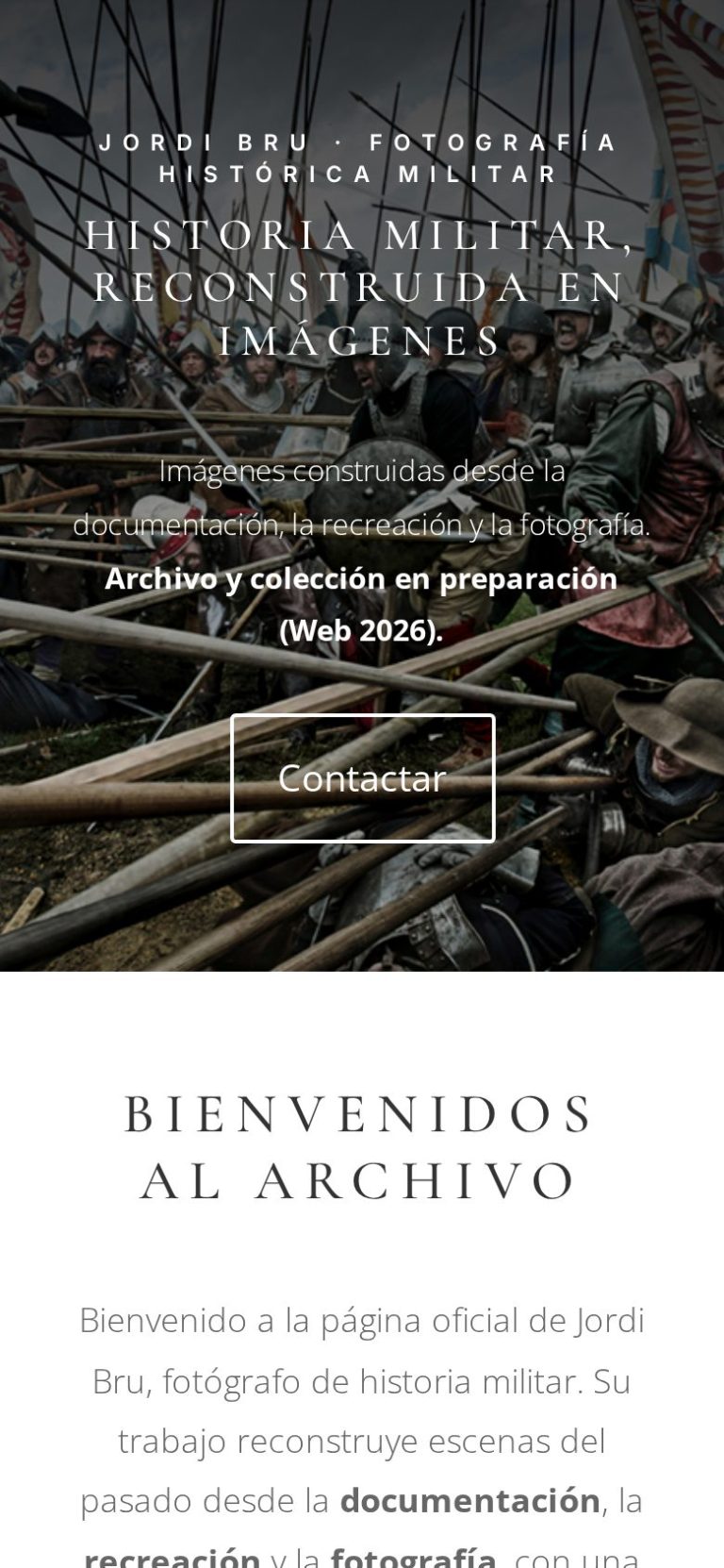 Portada de la web de Jordi Bru en el móvil
