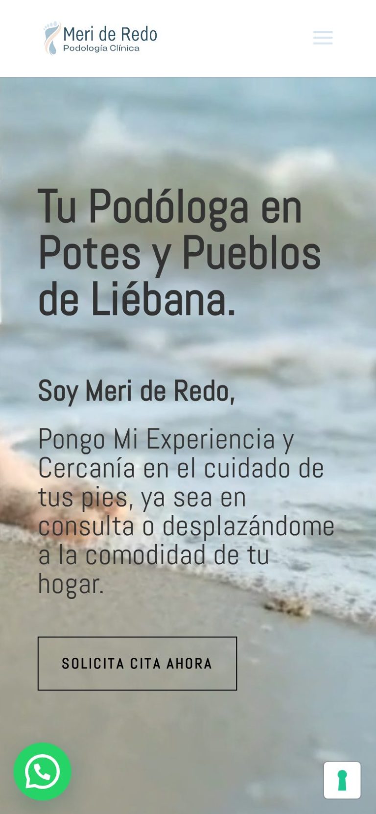 Portada de la web de Meri de Redo en el móvil