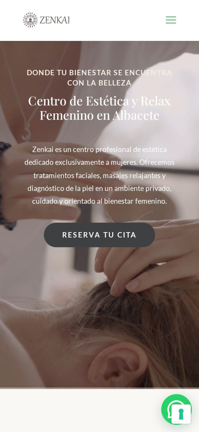 Portada de la web de Zenkai en el móvil