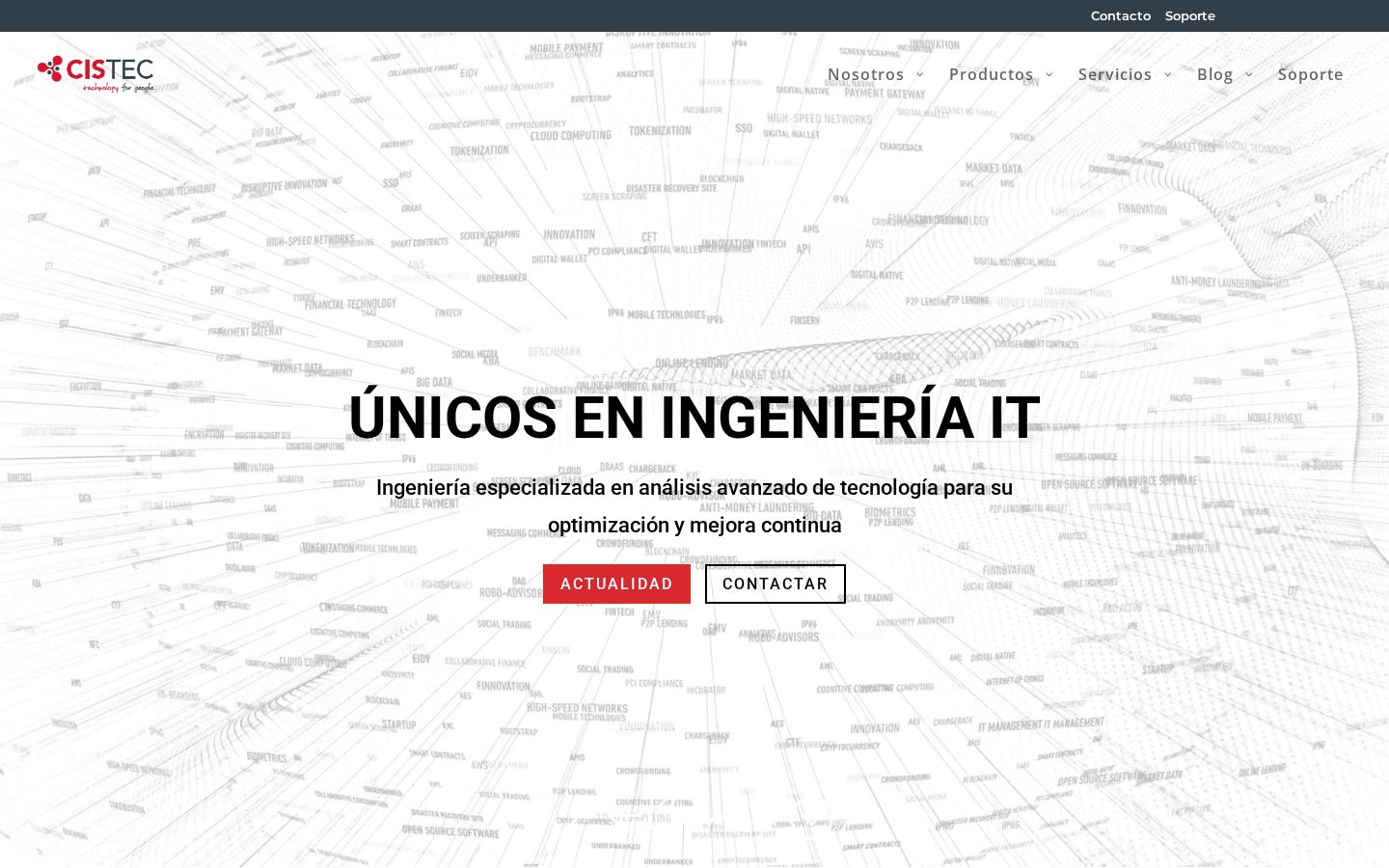 Portada de la web de CISTEC technology en escritorio
