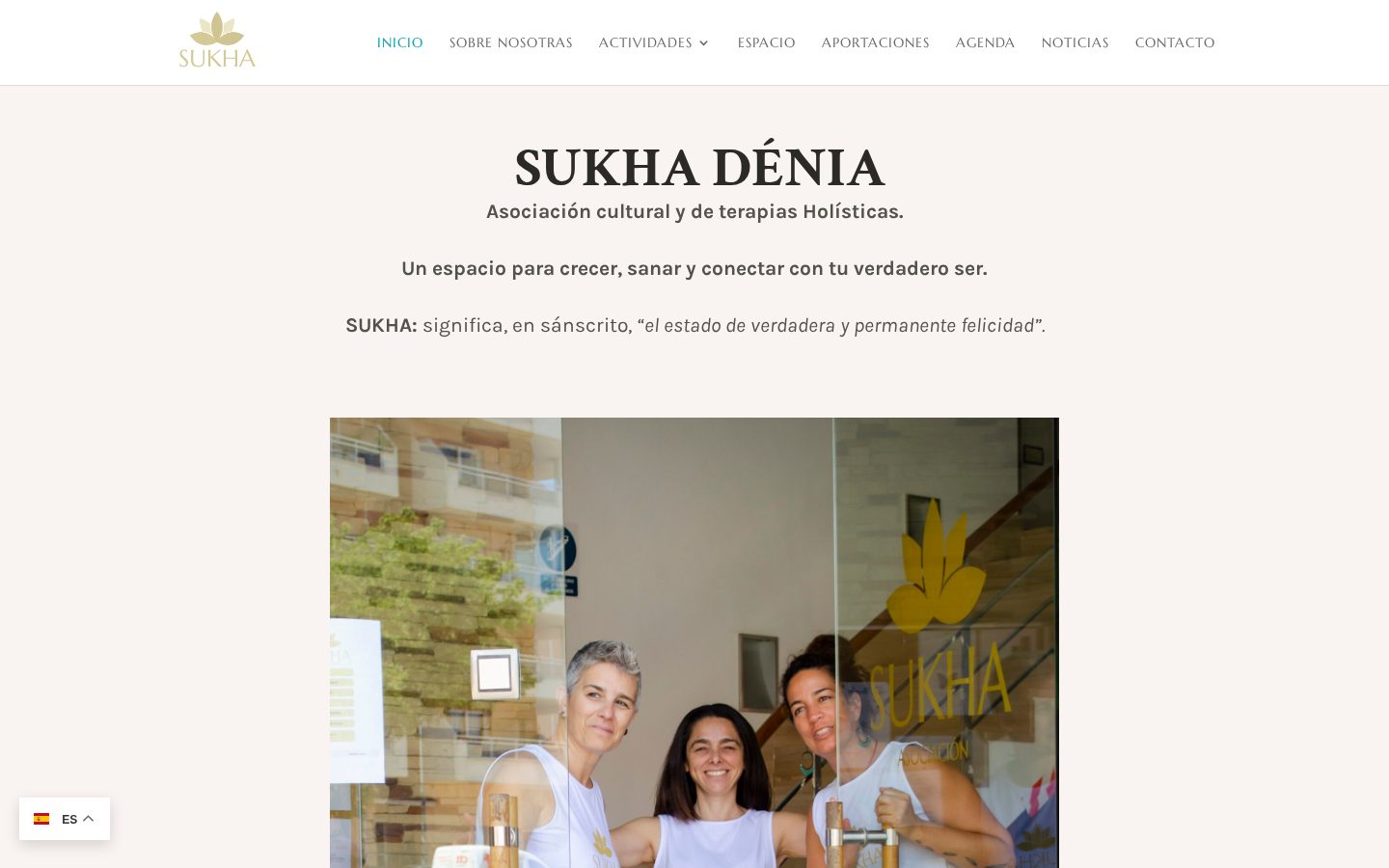 Portada de la web de Sukha Dénia